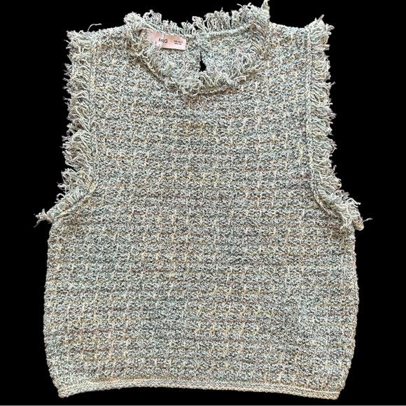 Fringed Tweed Tank Top - Picture 1 of 10